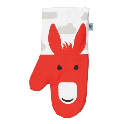 D21040 Organic Cotton Designer Oven Mitt in red