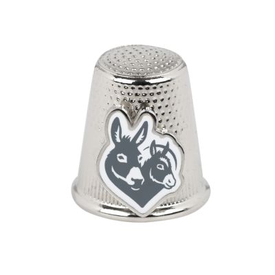 D21094 Silver planted Donkey Sanctuary thimble