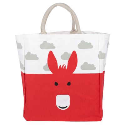 D22001 Organic Canvas Designer Shopping Bag in red