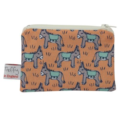 D23002 Poppy Treffry coin purse with printed donkeys