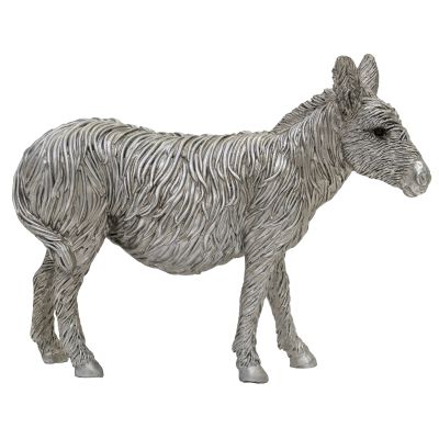 D23012 Standing donkey silver figurine