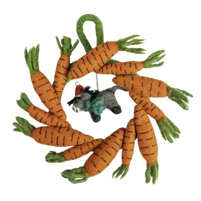 D23022 Felt carrot and donkey Christmas wreath