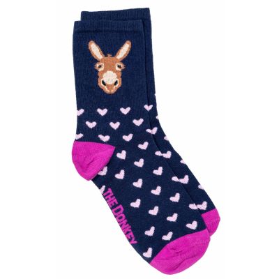 Donkey and Pink Hearts Socks