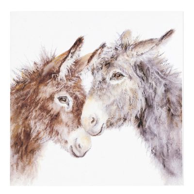 Cuddling Donkeys Greeting Card