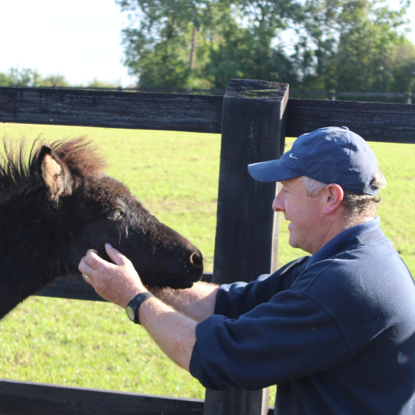 Beebee with Farm Supervisor, Declan Sexton