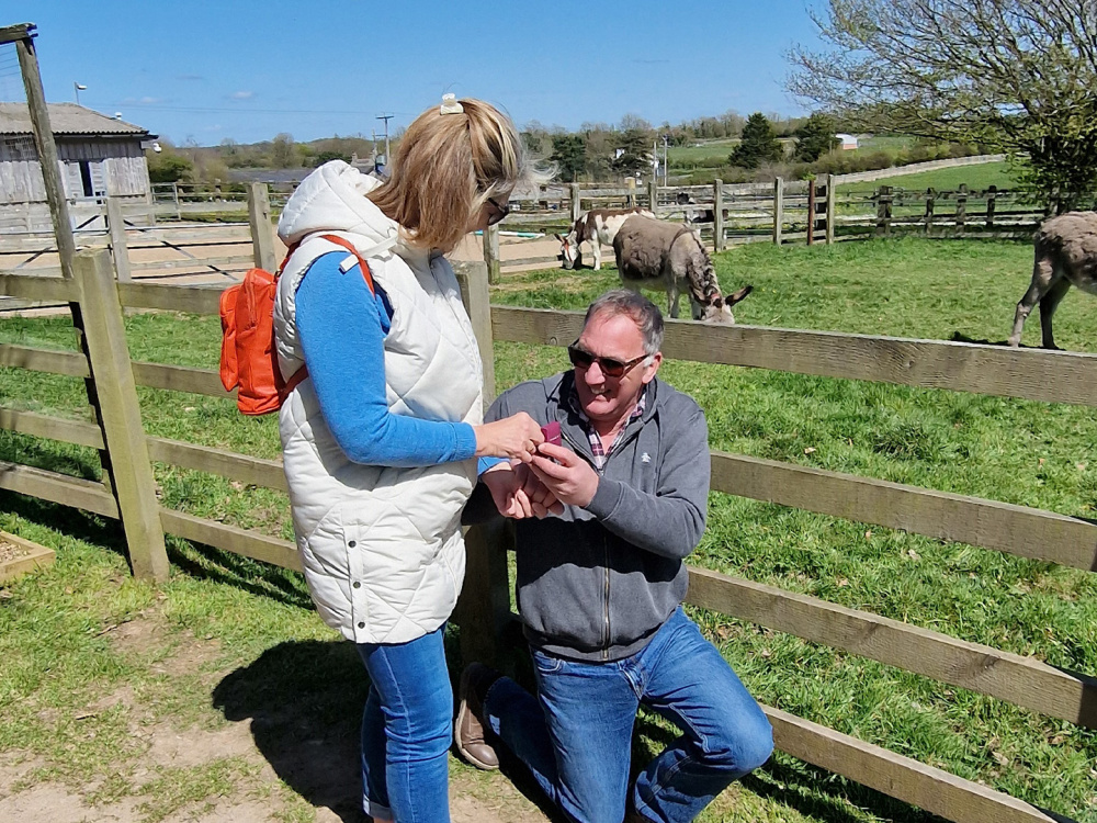 Steve proposing to Tracy at our Sidmouth sanctuary
