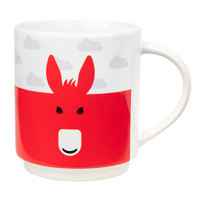 Designer Stackable Donkey Mug - Red