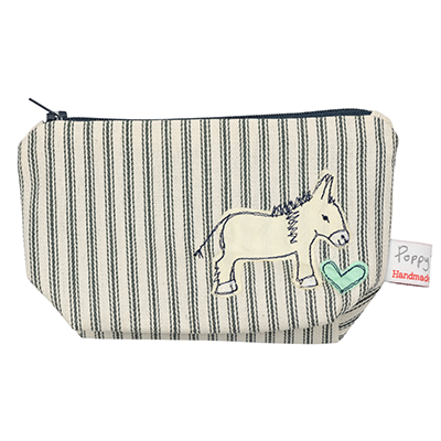 Poppy Treffry Small Makeup Bag - Pin Stripe | The Donkey Sanctuary Shop
