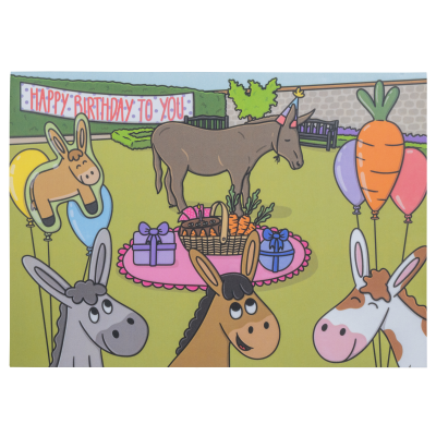 D24071 OhJaye Donkey Card Garden Party Birthday Card