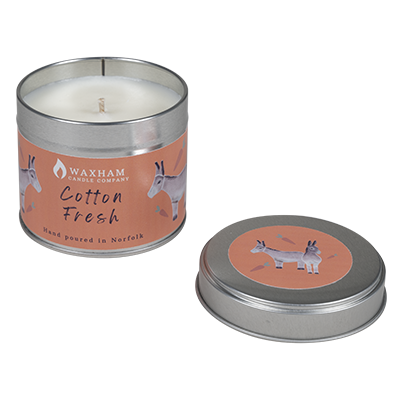 D24075 Candle in a tin cotton fresh