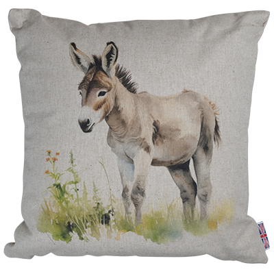 D24078 Donkey in the pasture cushion